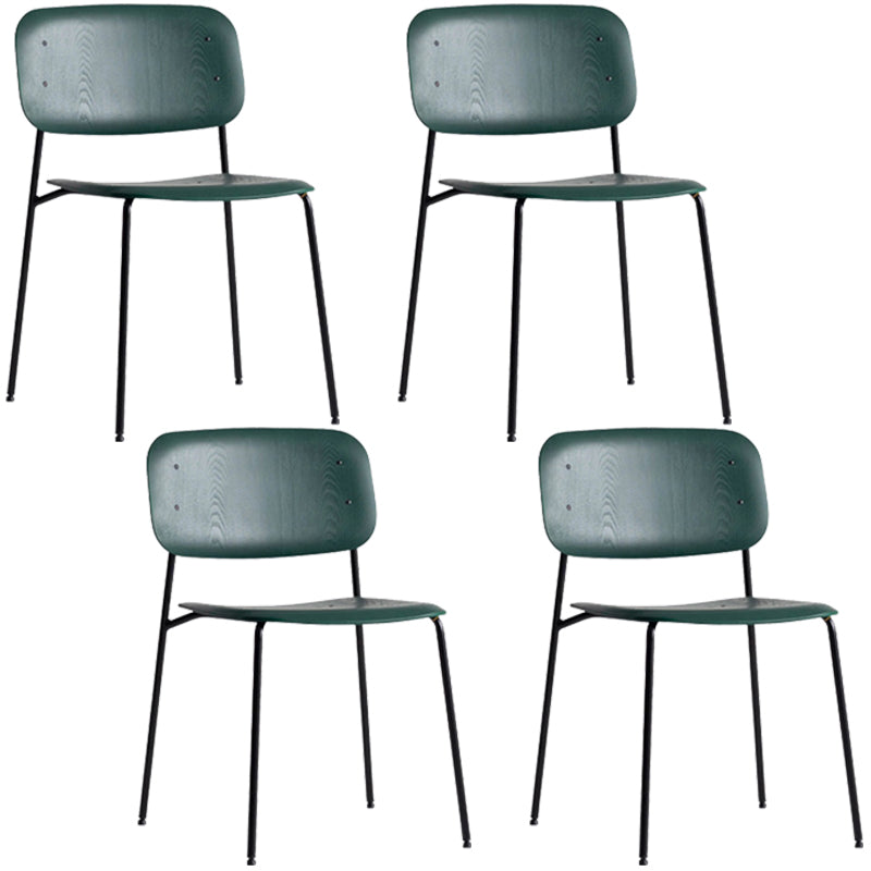 Industrial Style Metal Chair Dining Open Back Armless Chairs for Kitchen Green 4 Piece Set Clearhalo 'Dining Chairs' 'Dining Tables & Seating' 'dining_chair' 'furn' 'furn_dining_chair' 'Furniture' 'furniture_dining_chair' 'Kitchen & Dining Furniture' 4877416