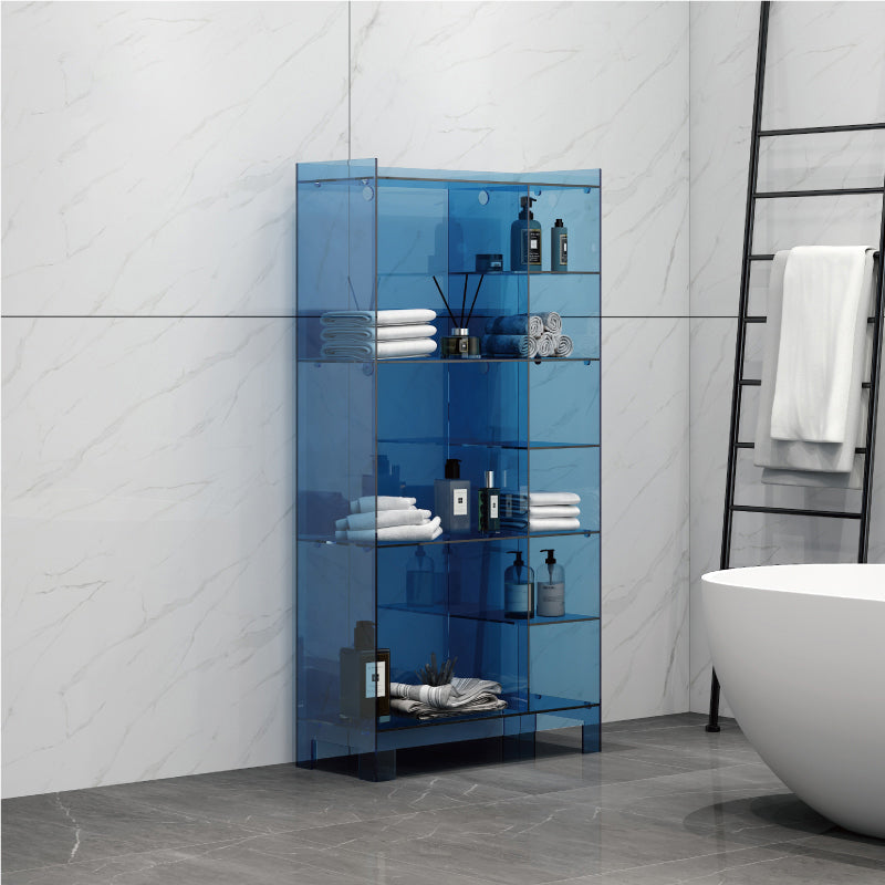 Glam Style Acrylic Standard Bookcase Vertical Bookshelf,47.2" H x 9.8" W Blue Clearhalo 'Bookcases' 'furn' 'furn_bookcases' 'Furniture' 'furniture_bookcases' 'Office Furniture' 4878330