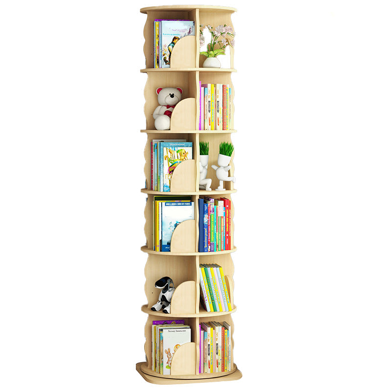 Scandinavian Style Bookshelf Closed Back Solid Wood Bookcase for Home Study Room 18.1"L x 18.1"W x 76.8"H Natural Clearhalo 'Bookcases' 'furn' 'furn_bookcases' 'Furniture' 'furniture_bookcases' 'Office Furniture' 4878699