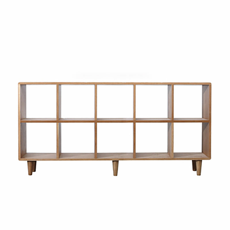 Natural Scandinavian Etagere Bookshelf White Oak Open Bookcase 67.7"L x 11.8"W x 33.5"H Clearhalo 'Bookcases' 'furn' 'furn_bookcases' 'Furniture' 'furniture_bookcases' 'Office Furniture' 4887464