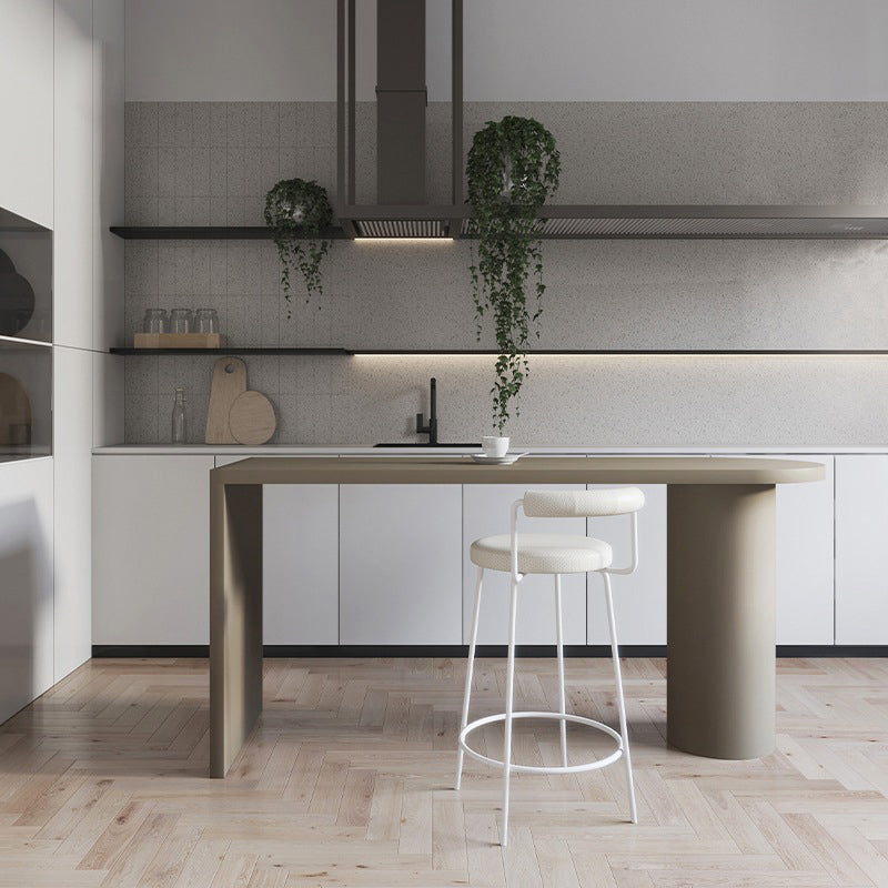 Modern Style Dining Wodoen Table Bar Counter Table for Kitchen 70.9"L x 23.6"W x 39.4"H Grey Without Chairs Clearhalo 'Bar Furniture' 'Bar Tables' 'bar_tables' 'furn' 'furn_bar_tables' 'Furniture' 'furniture_bar_tables' 'Kitchen & Dining Furniture' 4888690