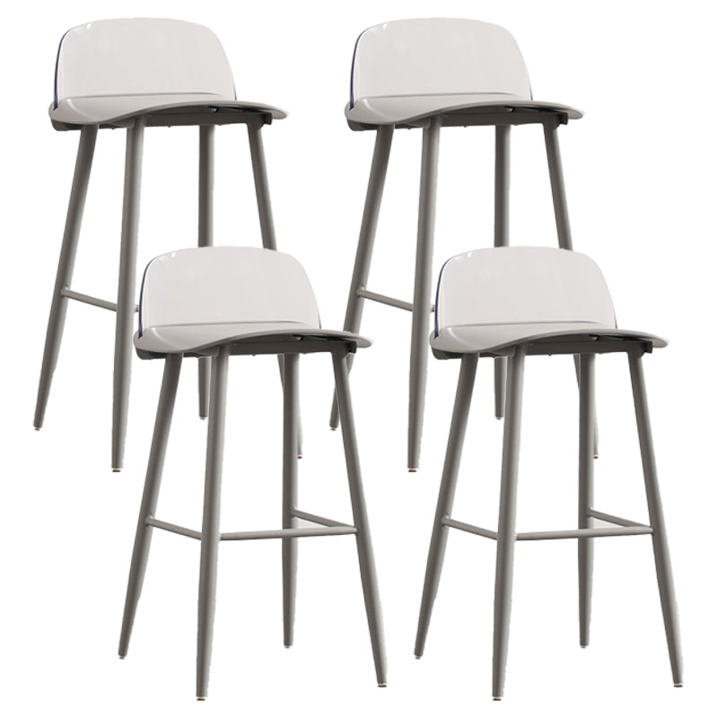 Scandinavian Milk Tea Shop Footrest Stool Matte Finish Steel Counter Stools Clear-Grey 4 Piece Set Clearhalo 'Bar Furniture' 'Bar Stools' 'bar_stools' 'furn' 'furn_bar_stools' 'Furniture' 'furniture_bar_stools' 'Kitchen & Dining Furniture' 4888775