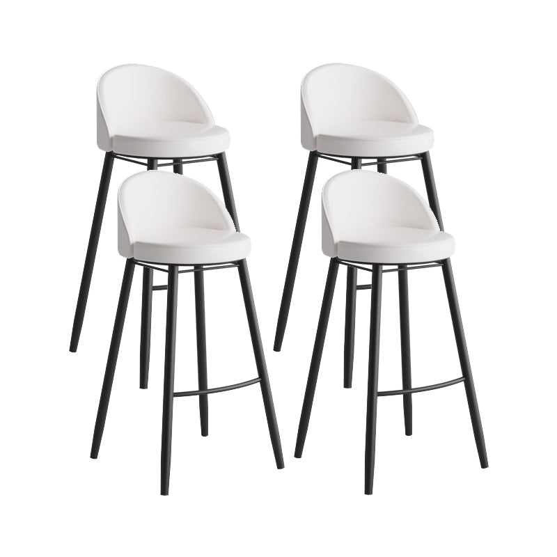 Modern Milk Tea Shop Low Back Stool Matte Finish Leather Barstool White 4 Piece Set Clearhalo 'Bar Furniture' 'Bar Stools' 'bar_stools' 'furn' 'furn_bar_stools' 'Furniture' 'furniture_bar_stools' 'Kitchen & Dining Furniture' 4888830