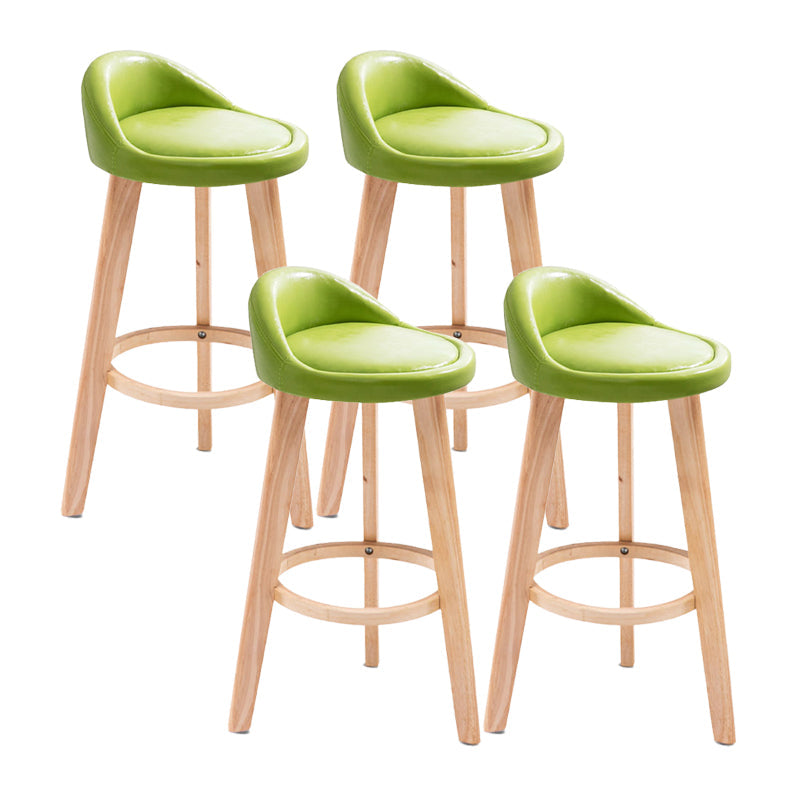 Contemporary Matte Finish Upholstered Bar Stools Restaurant Footrest Stool Light Green 4 Piece Set Clearhalo 'Bar Furniture' 'Bar Stools' 'bar_stools' 'furn' 'furn_bar_stools' 'Furniture' 'furniture_bar_stools' 'Kitchen & Dining Furniture' 4889465