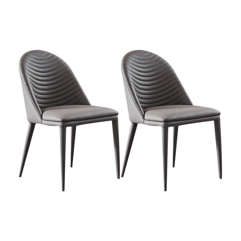 Modern Chairs Dining Armless Chair for Kitchen with Metal Legs Dark Gray 2 Piece Set Clearhalo 'Dining Chairs' 'Dining Tables & Seating' 'dining_chair' 'furn' 'furn_dining_chair' 'Furniture' 'furniture_dining_chair' 'Kitchen & Dining Furniture' 4890616