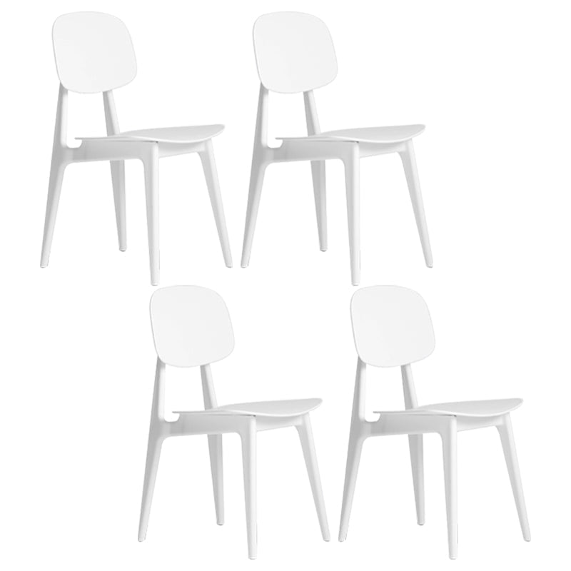 Modern Chair Dining Armless Open Back Chair for Kitchen with Plastic Legs White 4 Piece Set Clearhalo 'Dining Chairs' 'Dining Tables & Seating' 'dining_chair' 'furn' 'furn_dining_chair' 'Furniture' 'furniture_dining_chair' 'Kitchen & Dining Furniture' 4891021