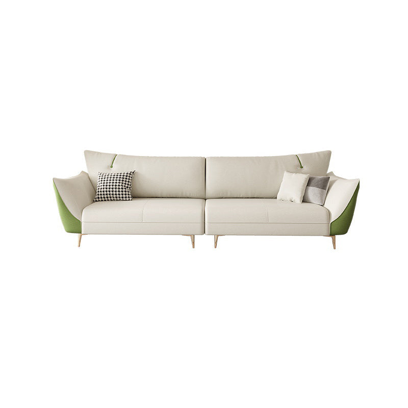 Scandinavian Beige Upholstery Sofa for Apartment and Living Room 110"L x 35.5"W x 35.5"H Clearhalo 'furn' 'furn_sofas' 'Furniture' 'furniture_sofas' 'Living Room Furniture' 'Sofa' 'sofas' 4895806