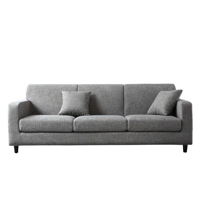Contemporary Cushions Standard Sofa Set Square Arm Settee Couch Grey 31.5''H x 83''L x 33''W Linen Clearhalo 'Furniture' 'furniture_sofas' 'Living Room Furniture' 'Sofa' 'sofas' 4896060