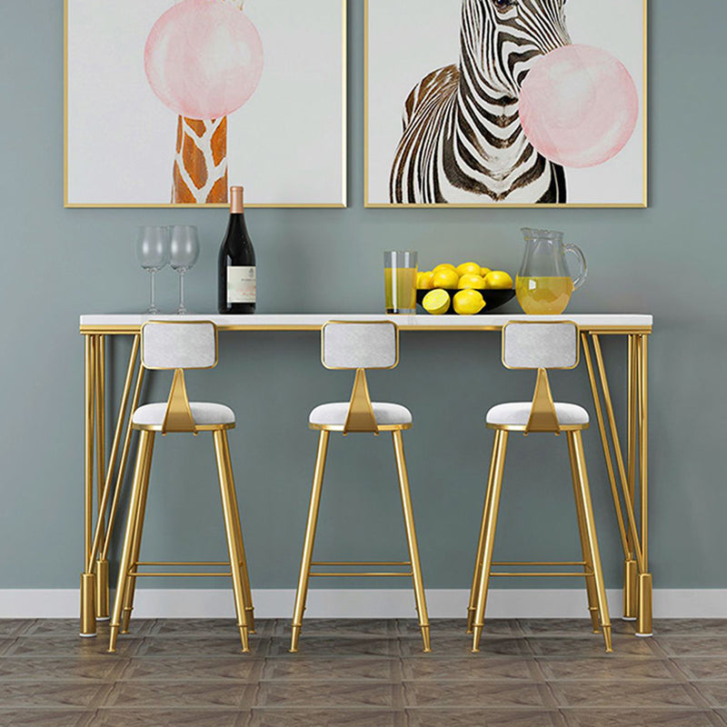 Stone Bar Dining Table Traditional Luxury Rectangle Bar Table with 4 Legs 86.6"L x 15.7"W x 41.3"H Without Chairs Clearhalo 'Bar Furniture' 'Bar Tables' 'bar_tables' 'furn' 'furn_bar_tables' 'Furniture' 'furniture_bar_tables' 'Kitchen & Dining Furniture' 4899096