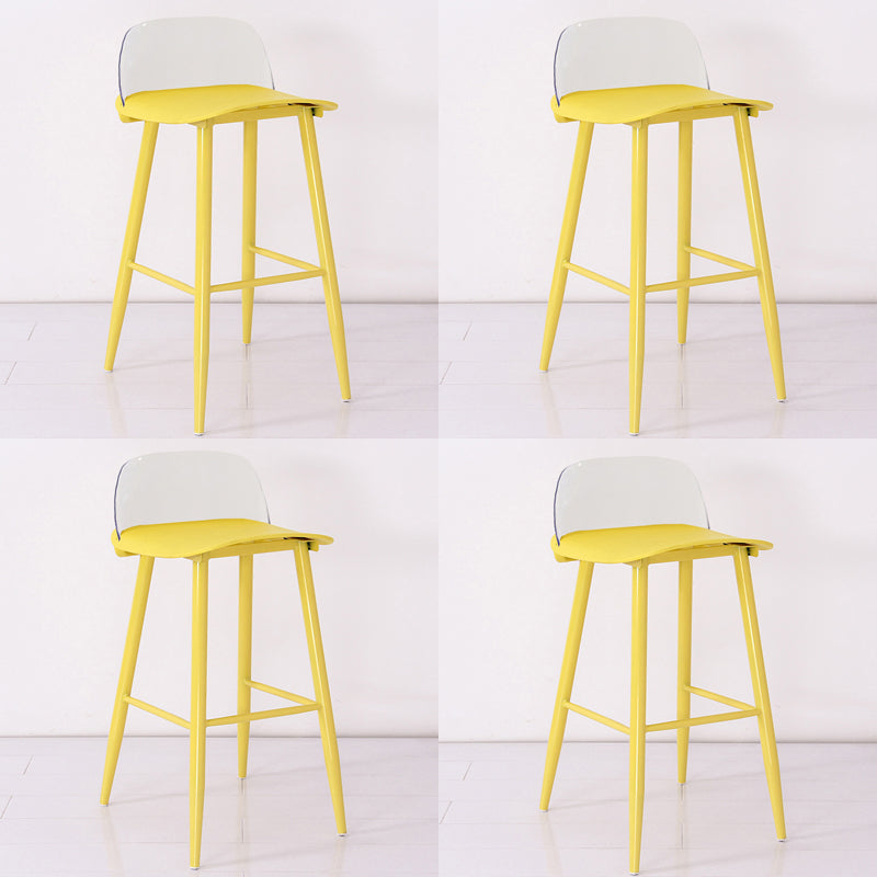 Modern Armless Backrest Counter Stool Iron Cafe Bar Stool with Acrylic Seat and Pedal Clearhalo 'Bar Furniture' 'Bar Stools' 'bar_stools' 'furn' 'furn_bar_stools' 'Furniture' 'furniture_bar_stools' 'Kitchen & Dining Furniture' 4899842