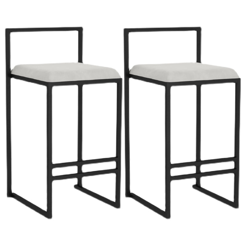 Modern Jewelry Shop Velvet Counter Stools Matte Finish Footrest Barstool White 2 Piece Set Clearhalo 'Bar Furniture' 'Bar Stools' 'bar_stools' 'furn' 'furn_bar_stools' 'Furniture' 'furniture_bar_stools' 'Kitchen & Dining Furniture' 4899867