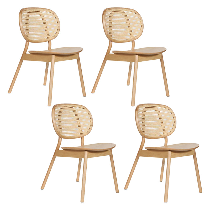 Contemporary Wood Dining Armless Chair Open Back Dining Side Chair for Home Use Natural 4 Piece Set Clearhalo 'Dining Chairs' 'Dining Tables & Seating' 'dining_chair' 'furn' 'furn_dining_chair' 'Furniture' 'furniture_dining_chair' 'Kitchen & Dining Furniture' 4900870