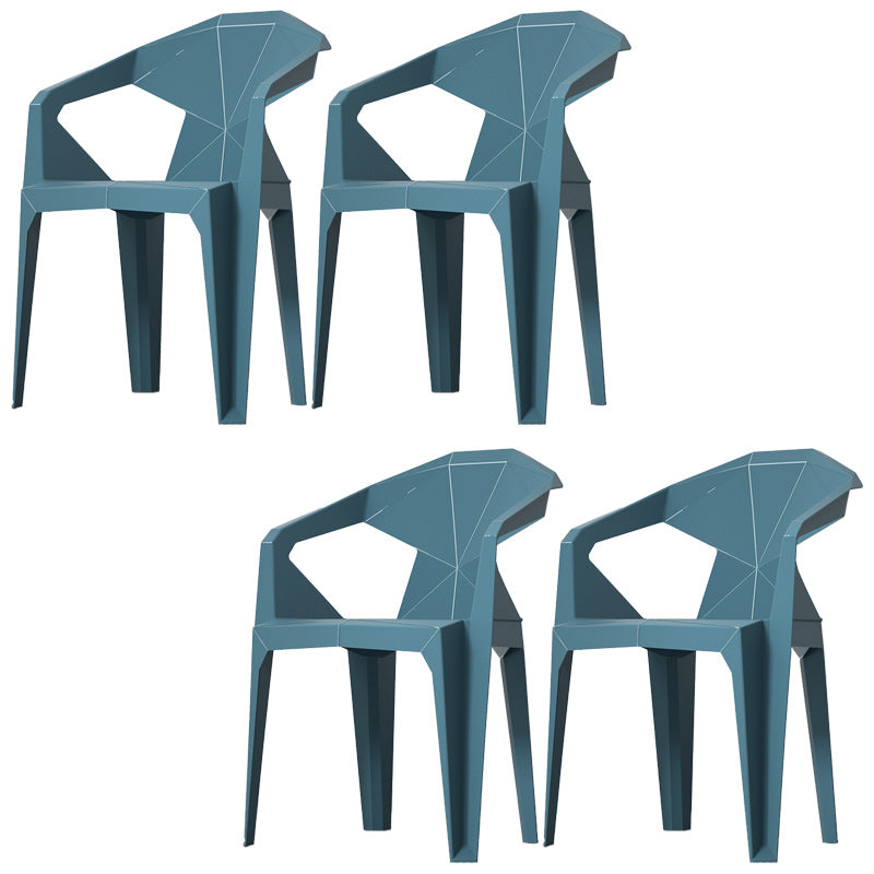 Modern Style Chair Dining Arm Chairs for Kitchen with Plastic Legs Peacock Blue 4 Piece Set Clearhalo 'Dining Chairs' 'Dining Tables & Seating' 'dining_chair' 'furn' 'furn_dining_chair' 'Furniture' 'furniture_dining_chair' 'Kitchen & Dining Furniture' 4900930