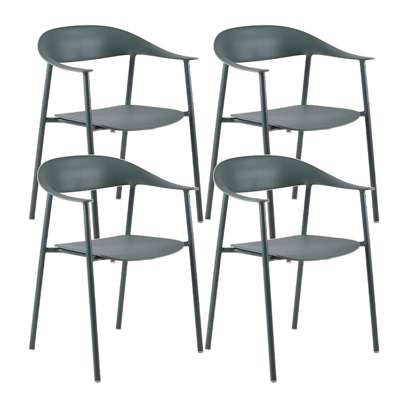 Scandinavian Style Plastic Arm Chair Open Back Dining Side Chair Green 4 Piece Set Clearhalo 'Dining Chairs' 'Dining Tables & Seating' 'dining_chair' 'furn' 'furn_dining_chair' 'Furniture' 'furniture_dining_chair' 'Kitchen & Dining Furniture' 4901244