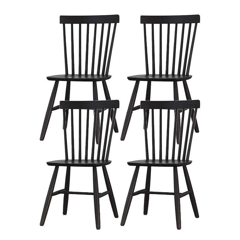 Minimalist Wood Side Dining Chairs Windsor Back Side Chair for Home Black 4 Piece Set Clearhalo 'Dining Chairs' 'Dining Tables & Seating' 'dining_chair' 'furn' 'furn_dining_chair' 'Furniture' 'furniture_dining_chair' 'Kitchen & Dining Furniture' 4901369