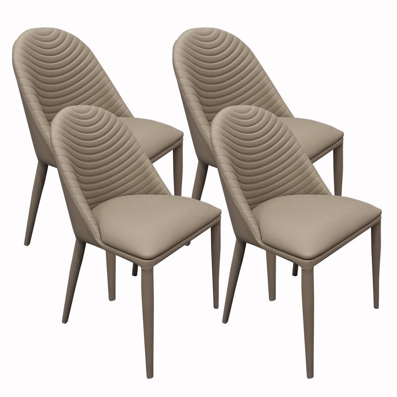 Modern Style Chair Dining Armless Chair for Kitchen with Metal Legs Off-White 4 Piece Set Clearhalo 'Dining Chairs' 'Dining Tables & Seating' 'dining_chair' 'furn' 'furn_dining_chair' 'Furniture' 'furniture_dining_chair' 'Kitchen & Dining Furniture' 4912086