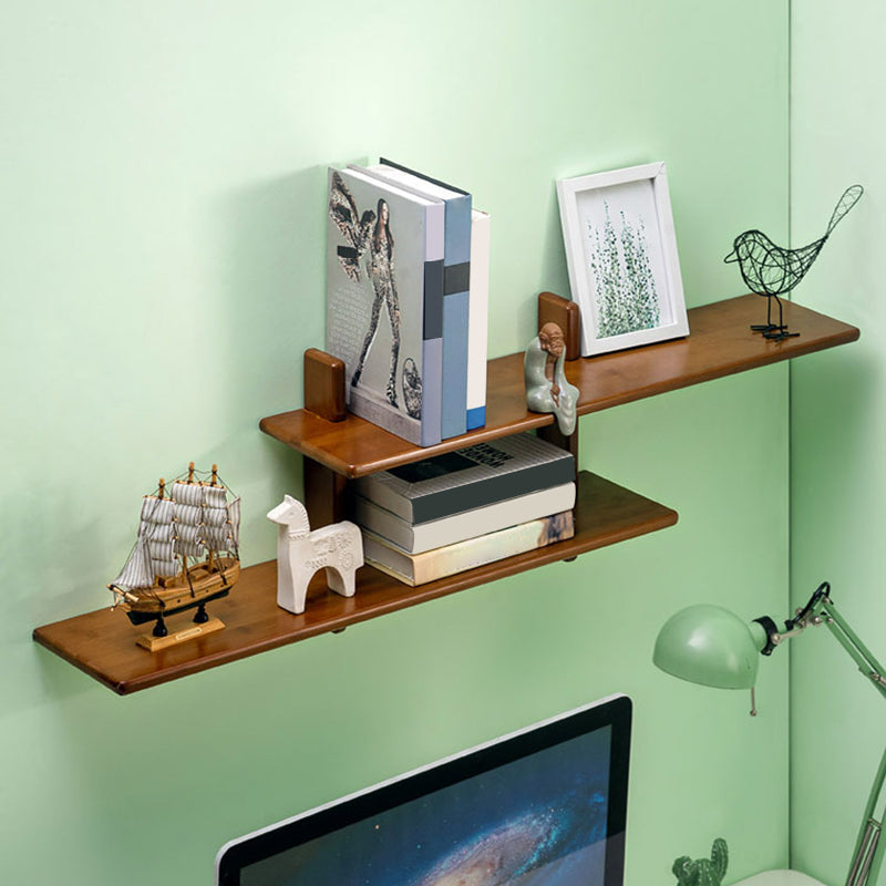 Contemporary Engineered Wood Bookcase Closed Back Bookshelf for Home Office Brown 43.3"L x 7.1"W x 12.6"H Clearhalo 'Bookcases' 'Furniture' 'furniture_bookcases' 'Office Furniture' 4912611