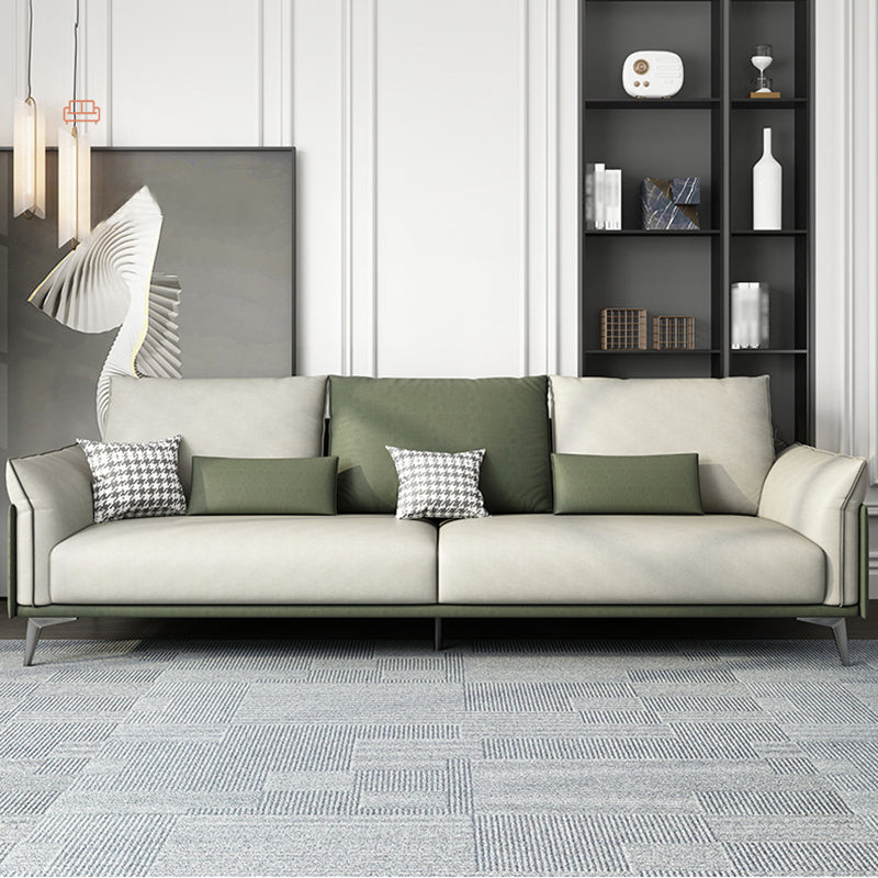 Nordic Upholstered Pillow Top Arm Sofa Water-Resistant Couch for Three People Green Latex Clearhalo 'furn' 'furn_sofas' 'Furniture' 'furniture_sofas' 'Living Room Furniture' 'Sofa' 'sofas' 4918898