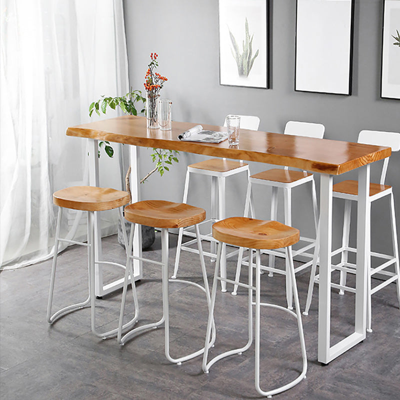 Rectangle Bar Dining Table Contemporary Bar Table with White Sled Base 86.6"L x 15.7"W x 41.3"H Without Chairs Clearhalo 'Bar Furniture' 'Bar Tables' 'bar_tables' 'furn' 'furn_bar_tables' 'Furniture' 'furniture_bar_tables' 'Kitchen & Dining Furniture' 4926295