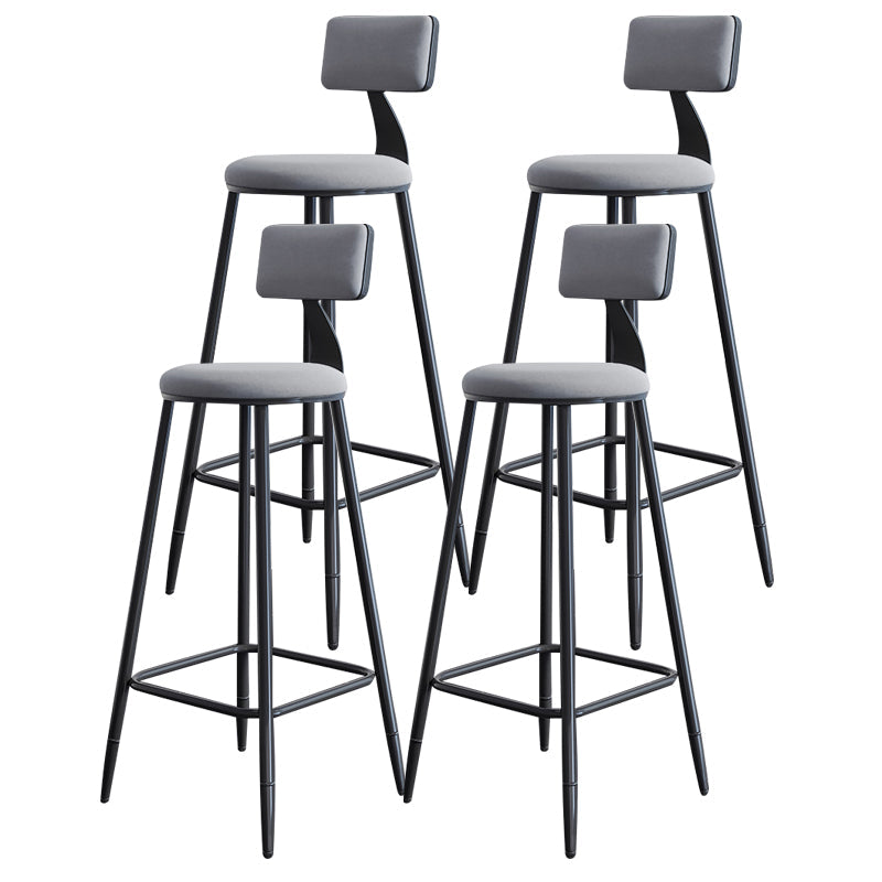 Scandinavian Matte Finish Velvet Counter Stool Footrest Home Barstool Grey 4 Piece Set Clearhalo 'Bar Furniture' 'Bar Stools' 'bar_stools' 'furn' 'furn_bar_stools' 'Furniture' 'furniture_bar_stools' 'Kitchen & Dining Furniture' 4926525