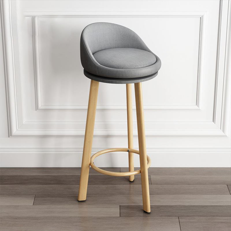 Modern Armless Backrest Counter Stool Steel Cashier Bar Stool with Cushion and Pedal Light Gray Natural Clearhalo 'Bar Furniture' 'Bar Stools' 'bar_stools' 'furn' 'furn_bar_stools' 'Furniture' 'furniture_bar_stools' 'Kitchen & Dining Furniture' 4940232