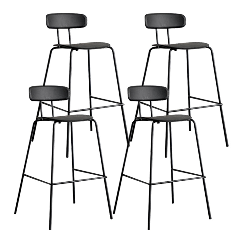 Scandinavian Milk Tea Shop Metal Bar Stool Matte Finish Footrest Stool Black 4 Piece Set Clearhalo 'Bar Furniture' 'Bar Stools' 'bar_stools' 'furn' 'furn_bar_stools' 'Furniture' 'furniture_bar_stools' 'Kitchen & Dining Furniture' 4940249