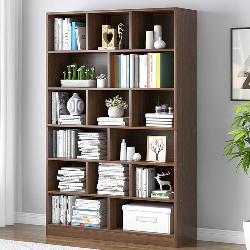 Modern Vertical Standard Bookcase Manufactured Wood Bookshelf for Home Brown 39.4"L x 9.4"W x 70.5"H Clearhalo 'Bookcases' 'Furniture' 'furniture_bookcases' 'Office Furniture' 4945920