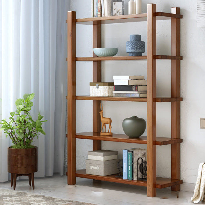 Vertical Shelf Bookcase with Shelves Wooden Bookshelf for Home Office 23.6"L x 11.8"W x 55.1"H Brown Clearhalo 'Bookcases' 'furn' 'furn_bookcases' 'Furniture' 'furniture_bookcases' 'Office Furniture' 4945947