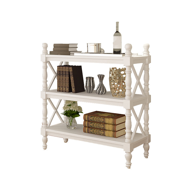 Solid Wood Bookshelf Industrial Bookcase 3-shelf Etagere With Rectangular Shelves 31.5"L x 14.4"W x 42.1"H White Clearhalo 'Bookcases' 'furn' 'furn_bookcases' 'Furniture' 'furniture_bookcases' 'Office Furniture' 4946093