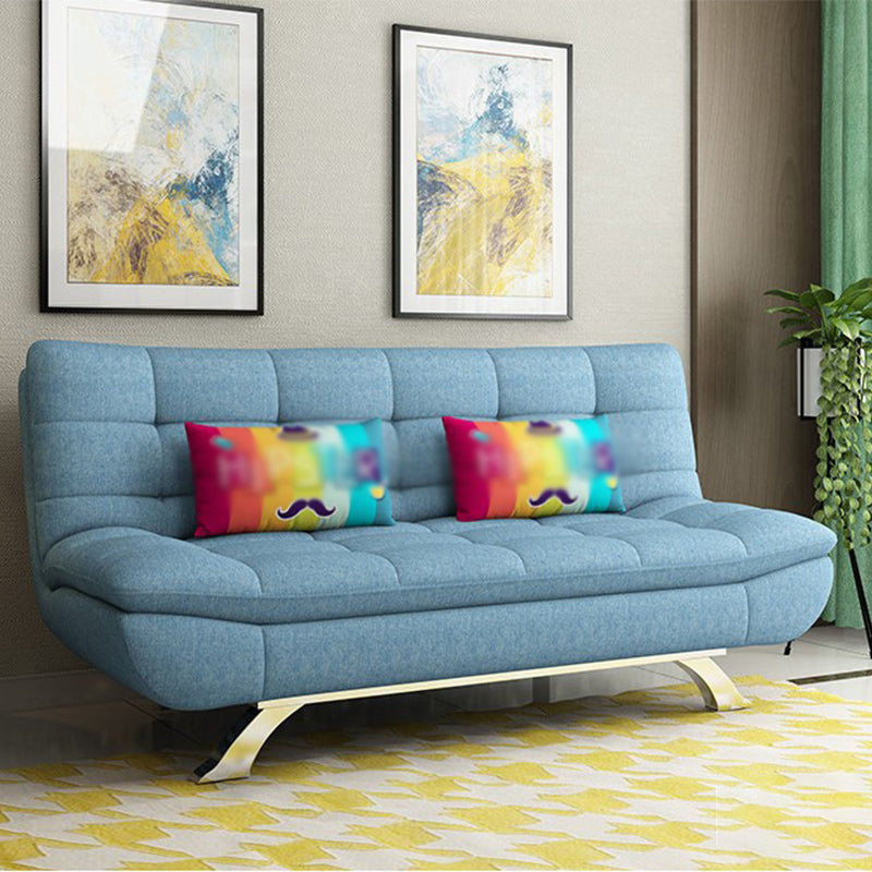 Cotton Blend Armless Sleeper Sofa Modern Tufted Back Sofa Couch Light Blue Clearhalo 'furn' 'furn_sofas' 'Furniture' 'furniture_sofas' 'Living Room Furniture' 'Sofa' 'sofas' 4946925