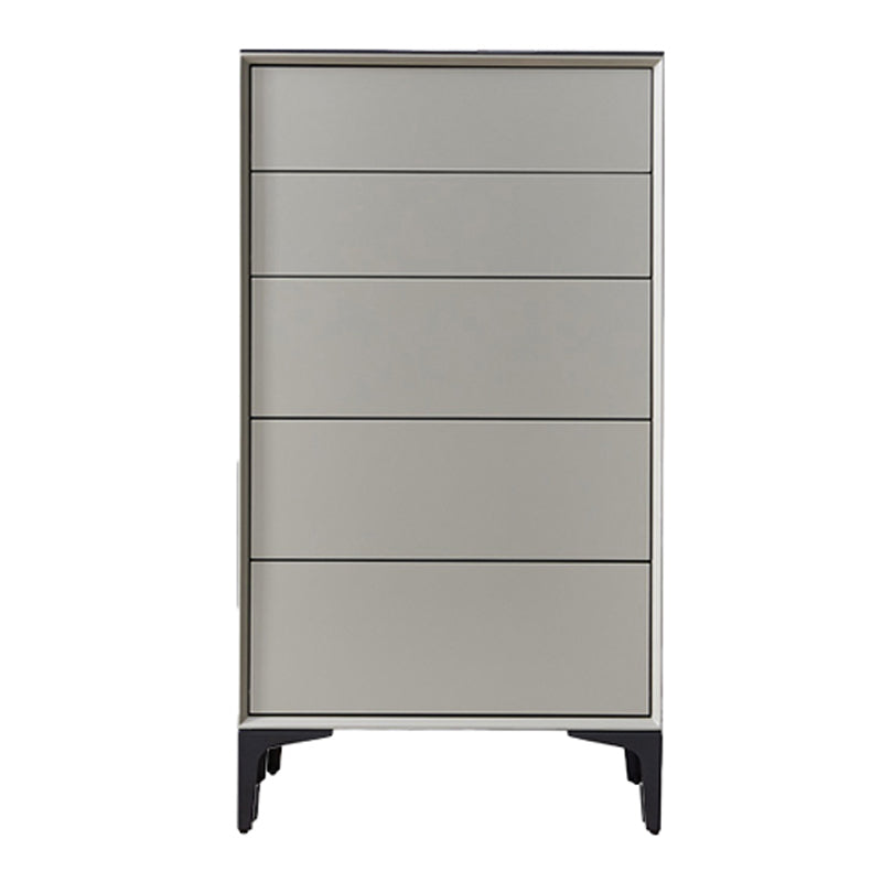 Grey Wood and Stone Buffet Server Modern Living Room Buffet/Console with Drawers Light Gray 24"L x 16"W x 43"H Clearhalo 'buffet_sideboard' 'Buffets & Sideboards' 'Furniture' 'furniture_buffet_sideboard' 'Kitchen & Dining Furniture' 4948376
