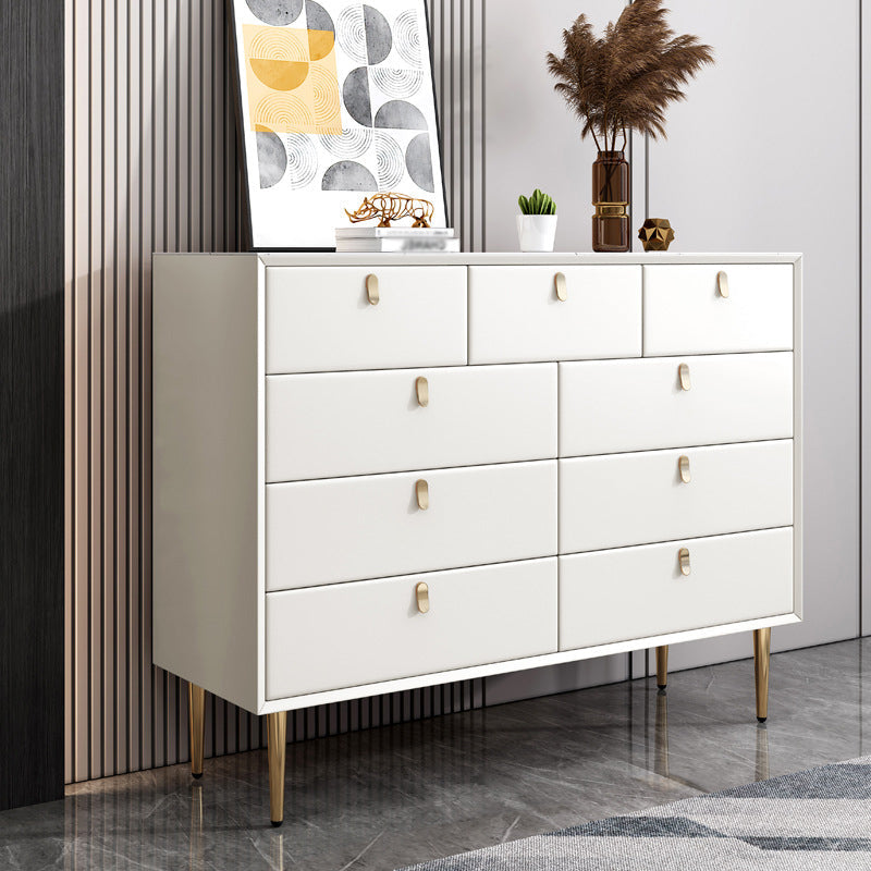 Modern Stone Buffet Sideboard 15.7"D Dining Room Buffet Server with Drawer Off-White 47"L x 16"W x 37"H Clearhalo 'buffet_sideboard' 'Buffets & Sideboards' 'Furniture' 'furniture_buffet_sideboard' 'Kitchen & Dining Furniture' 4948474