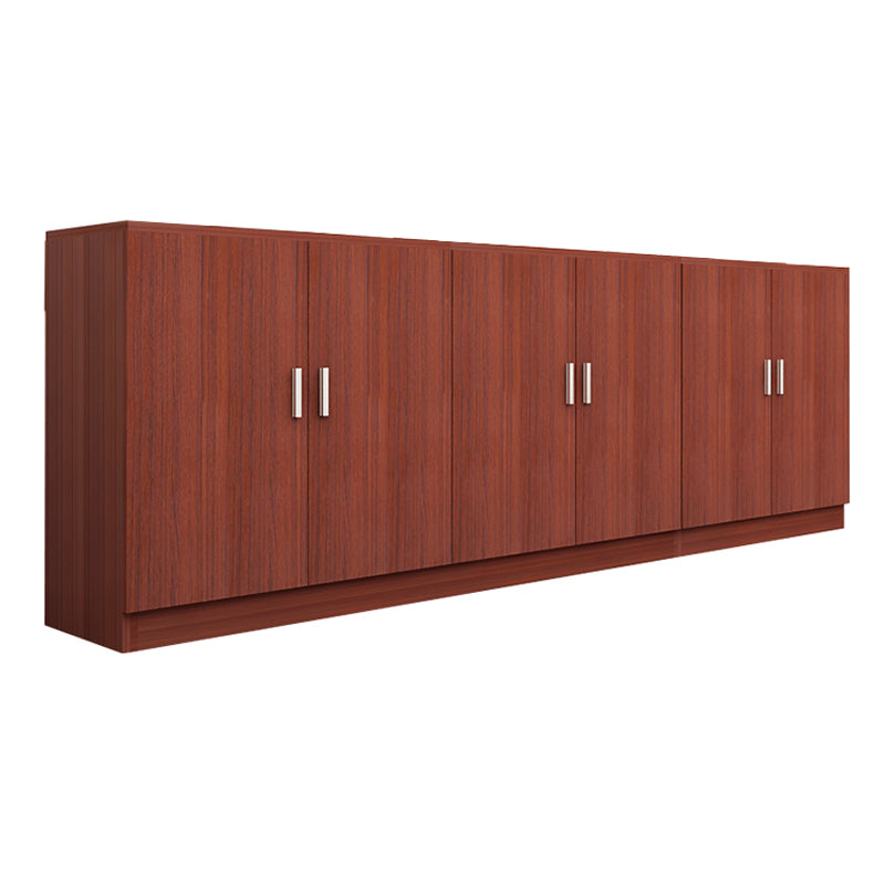 Artificial Wood Dining Room Sideboard Cabinet Modern Server Cabinet with Storage Red Brown 71"L x 16"W x 31"H Clearhalo 'buffet_sideboard' 'Buffets & Sideboards' 'Furniture' 'furniture_buffet_sideboard' 'Kitchen & Dining Furniture' 4948776