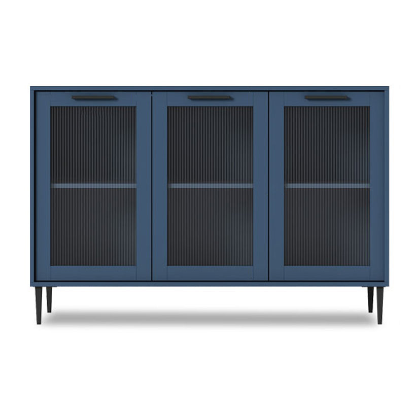 Glass Door Wood Sideboard Modern Server Cabinet with Storage for Living Room Blue 47"L x 12"W x 31"H Clearhalo 'buffet_sideboard' 'Buffets & Sideboards' 'Furniture' 'furniture_buffet_sideboard' 'Kitchen & Dining Furniture' 4949030