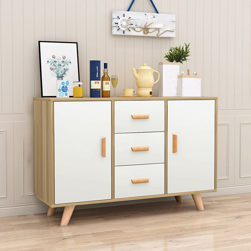 Modern Style Sideboard with Wooden Drawers and Storage Side Board for Dining Room 47"L x 14"W x 31"H White Clearhalo 'buffet_sideboard' 'Buffets & Sideboards' 'furn' 'furn_buffet_sideboard' 'Furniture' 'furniture_buffet_sideboard' 'Kitchen & Dining Furniture' 4949235