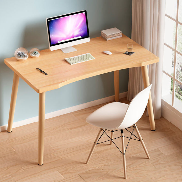 Free Form Contemporary Writing Desk Manufactured Wood Parsons Base Desk Natural 47.2"L x 23.6"W x 28.7"H Clearhalo 'Furniture' 'furniture_office_desk' 'Office Desks' 'Office Furniture' 'office_desk' 4950911