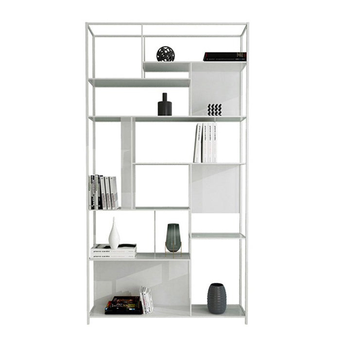 Contemporary Iron Etagere Bookshelf Vertical Office and Living Room Bookcase White Clearhalo 'Bookcases' 'furn' 'furn_bookcases' 'Furniture' 'furniture_bookcases' 'Office Furniture' 4951095