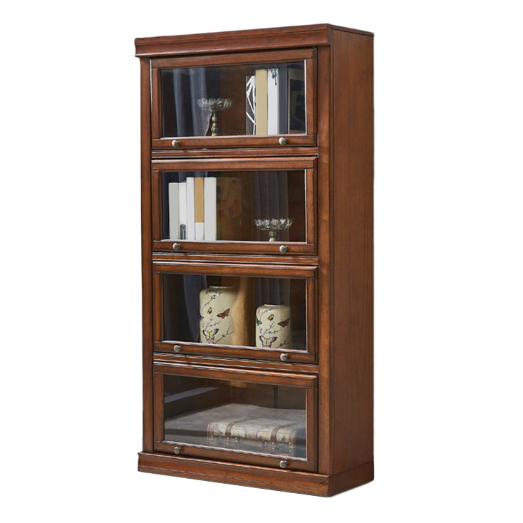 Wooden Standard Bookcase Contemporary Closed Back Bookshelf With Door 23.6"L x 12.8"W x 62.2"H Clearhalo 'Bookcases' 'furn' 'furn_bookcases' 'Furniture' 'furniture_bookcases' 'Office Furniture' 4951117
