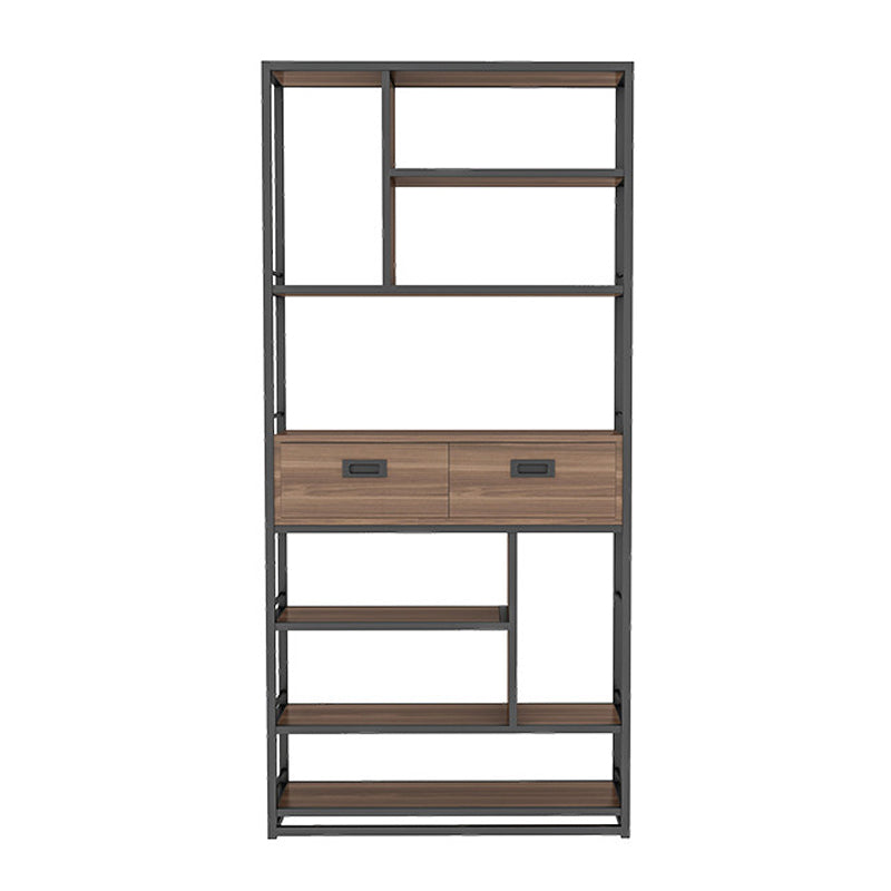 Geometric Shelf Bookshelf Metal and Wooden Bookcase for Home Office Drawers Clearhalo 'Bookcases' 'furn' 'furn_bookcases' 'Furniture' 'furniture_bookcases' 'Office Furniture' 4951272