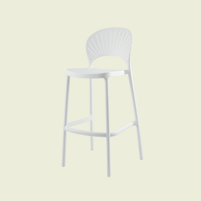 Scandinavian Matte Finish Plastic Barstool Milk Tea Shop Full Back Stool White 1 Piece Clearhalo 'Bar Furniture' 'Bar Stools' 'bar_stools' 'furn' 'furn_bar_stools' 'Furniture' 'furniture_bar_stools' 'Kitchen & Dining Furniture' 4952979