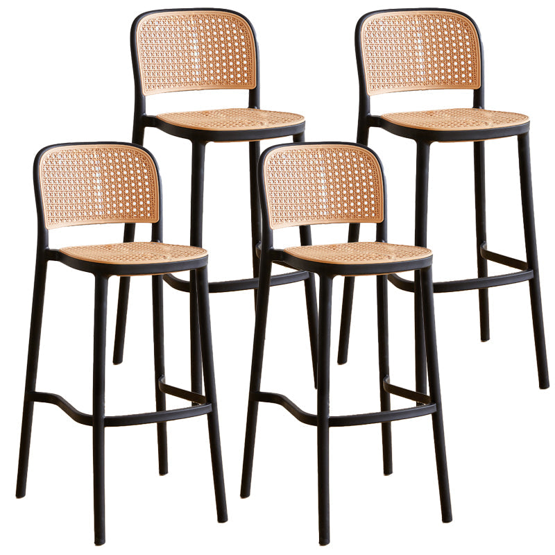 Contemporary Bar-stool Plastic Counter Bar Stool with Plastic Legs for Kitchen Black Set of 4 Clearhalo 'Bar Furniture' 'Bar Stools' 'bar_stools' 'Furniture' 'furniture_bar_stools' 'Kitchen & Dining Furniture' 4953606