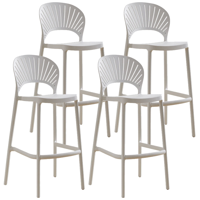 Modern Bar-stool Plastic Counter Bar Stool with Plastic Legs for Kitchen White 4 Piece Set Clearhalo 'Bar Furniture' 'Bar Stools' 'bar_stools' 'furn' 'furn_bar_stools' 'Furniture' 'furniture_bar_stools' 'Kitchen & Dining Furniture' 4953625