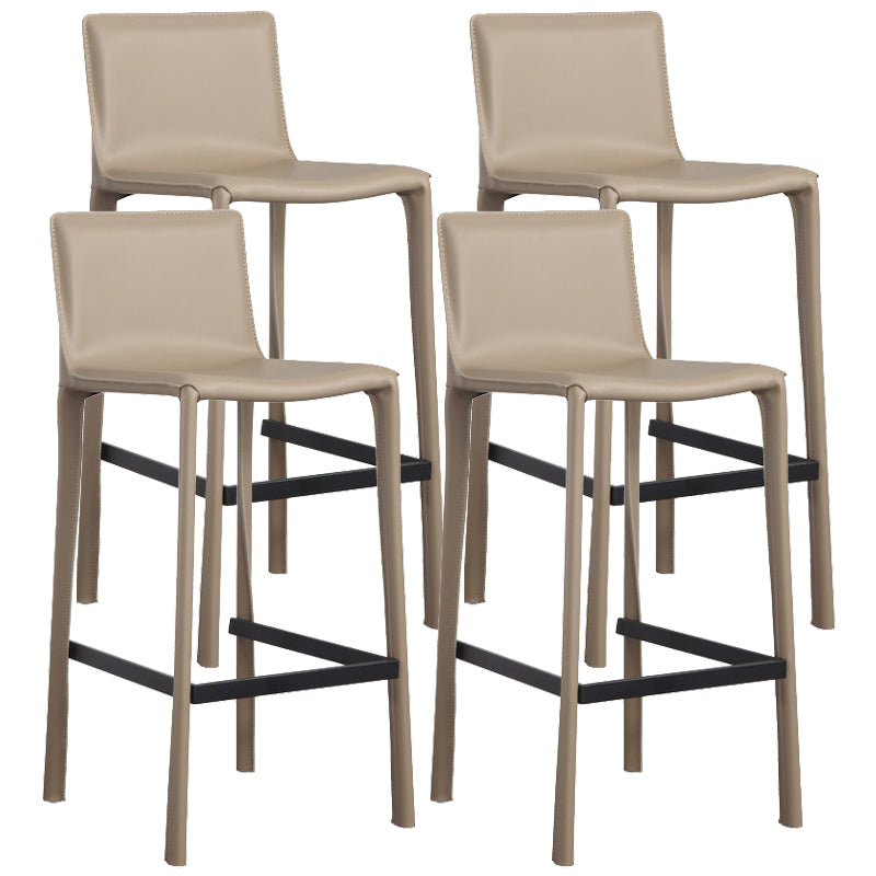 Modern Bar-stool Leather Counter Bar Stool with Metal Legs for Kitchen 4 Piece Set Clearhalo 'Bar Furniture' 'Bar Stools' 'bar_stools' 'furn' 'furn_bar_stools' 'Furniture' 'furniture_bar_stools' 'Kitchen & Dining Furniture' 4953667