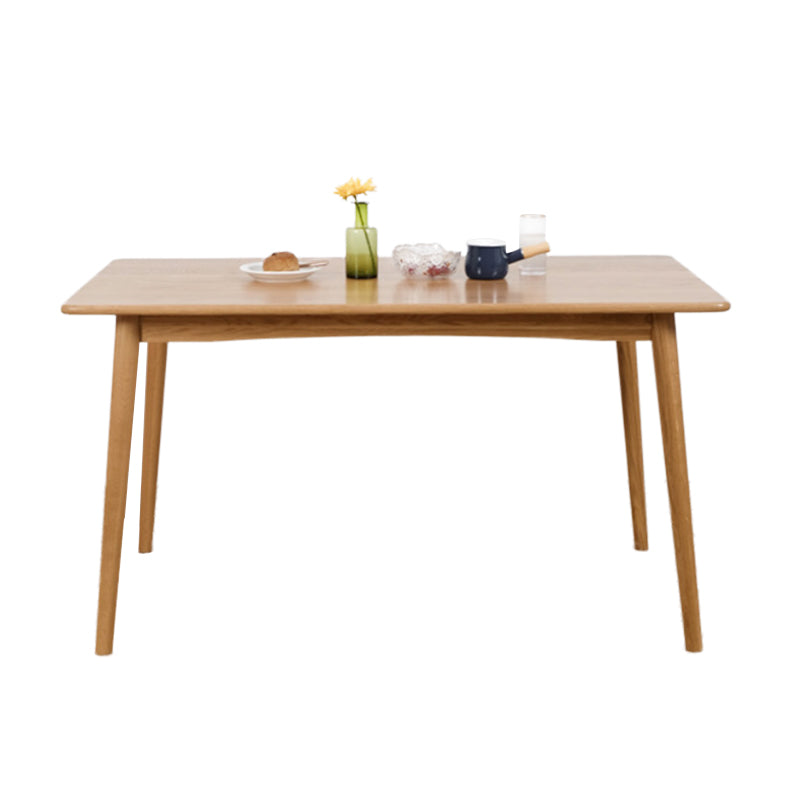 Solid Oak Dining Table Modern Rectangle Dining Table with 4 Natural Finish Legs Without Chairs Clearhalo 'Dining Tables & Seating' 'Dining Tables' 'dining_table' 'furn' 'furn_dining_table' 'Furniture' 'furniture_dining_table' 'Kitchen & Dining Furniture' 'kitchen' 'kitchen_dining_table' 4954248