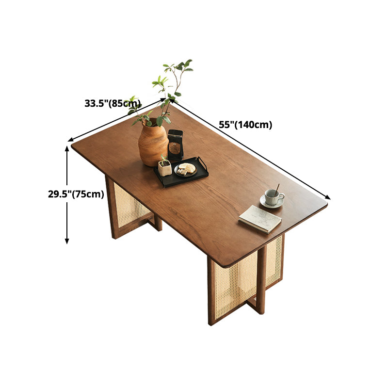 Rectangle Dinette Table Simplicity Style Solid Wood Dinner Room Kitchen ...