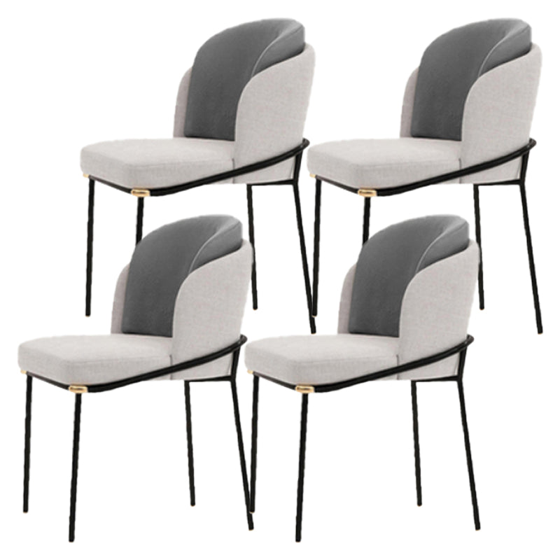 Upholstered Side Chair Modern Style Dining Chair for Dining Room White-Gray 4 Piece Set Clearhalo 'Dining Chairs' 'Dining Tables & Seating' 'dining_chair' 'furn' 'furn_dining_chair' 'Furniture' 'furniture_dining_chair' 'Kitchen & Dining Furniture' 4955041