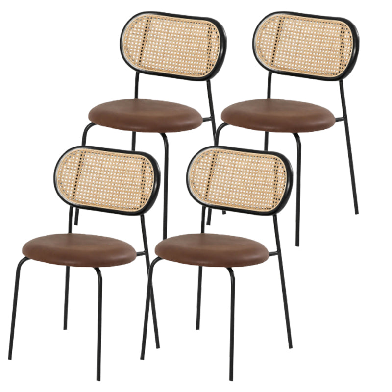 Modern Style PU Leather Side Chair Open Back Dining Side Chair for Dining Room 4 Piece Set Clearhalo 'Dining Chairs' 'Dining Tables & Seating' 'dining_chair' 'furn' 'furn_dining_chair' 'Furniture' 'furniture_dining_chair' 'Kitchen & Dining Furniture' 4955137