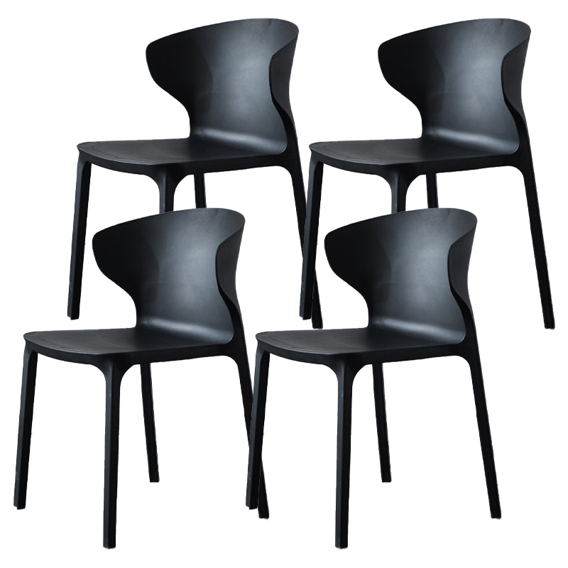 Scandinavian Plastic Side Chair Wingback Dining Kitchen Room Chair Black 4 Piece Set Clearhalo 'Dining Chairs' 'Dining Tables & Seating' 'dining_chair' 'furn' 'furn_dining_chair' 'Furniture' 'furniture_dining_chair' 'Kitchen & Dining Furniture' 4955164