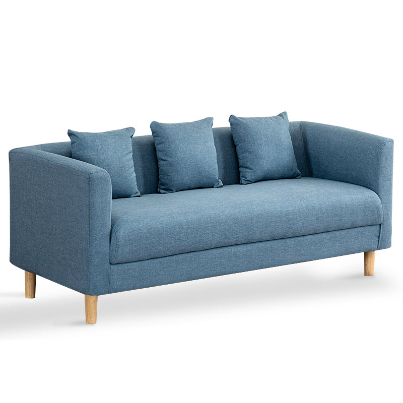 23.23" H Linen Square Arm Sofa with Tight Back Sofa for Living Room, Apartment Ocean Blue Clearhalo 'furn' 'furn_sofas' 'Furniture' 'furniture_sofas' 'Living Room Furniture' 'Sofa' 'sofas' 4955351