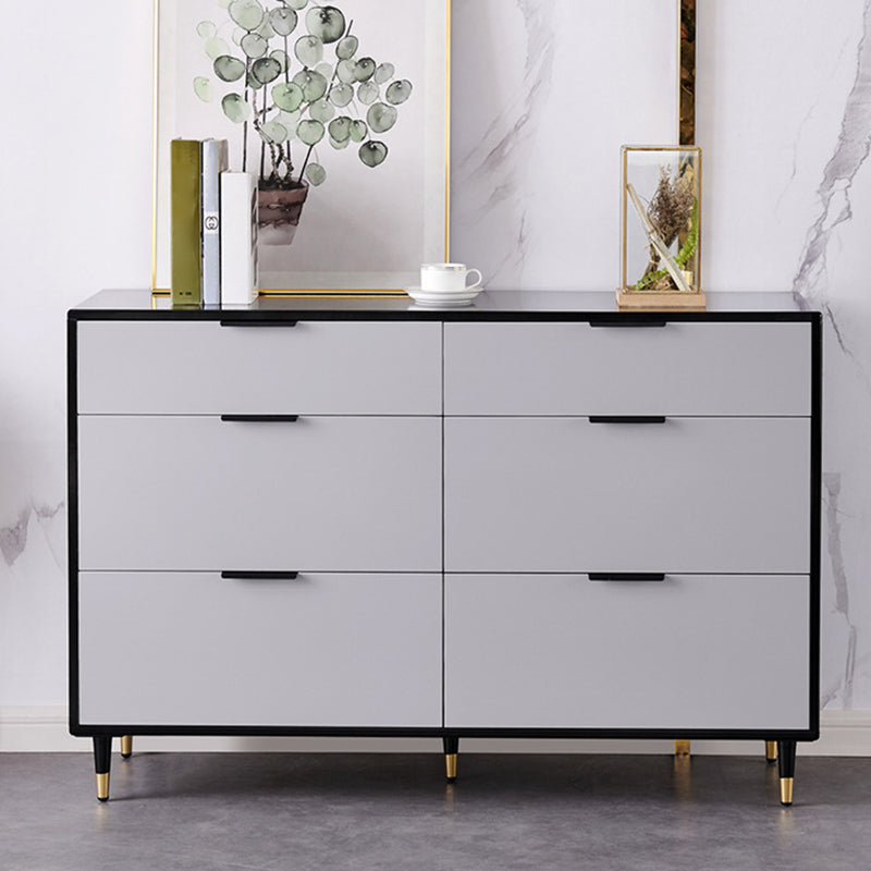 Modern Wood Credenza Simple Buffet Table with Drawer for Living Room 47"L x 16"W x 32"H Grey Clearhalo 'buffet_sideboard' 'Buffets & Sideboards' 'furn' 'furn_buffet_sideboard' 'Furniture' 'furniture_buffet_sideboard' 'Kitchen & Dining Furniture' 4956261